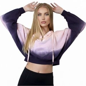 Victoria’s Secret PINK Dip Dye Ombré Slouchy Oversized Pink Purple Zip Hoodie